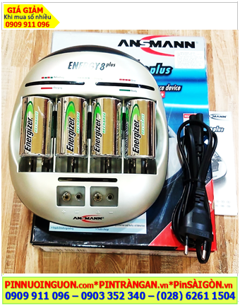 Ansman Energy 8Plus _Bộ sạc Energy 8Plus kèm 4 Pin sạc Energizer NH50-BP2 (D2500mAh 1.2v)